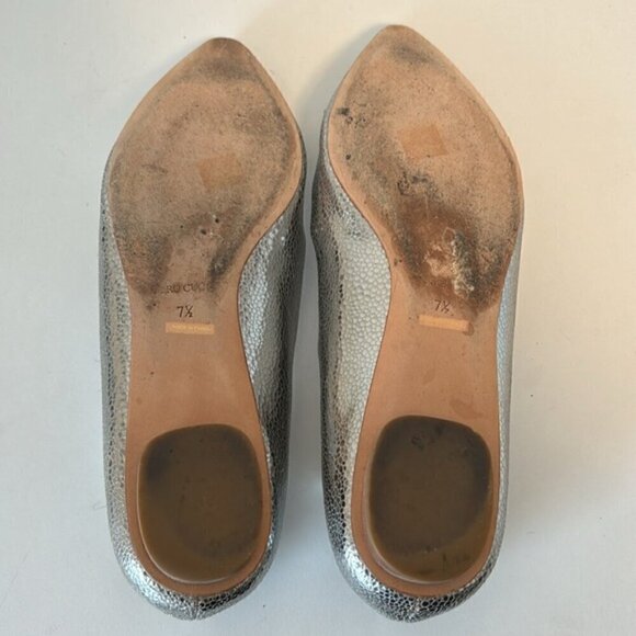 Barney’s New York bronze metallic leather pointed ballet flats w/ bow size 7.5 - Picture 8 of 9